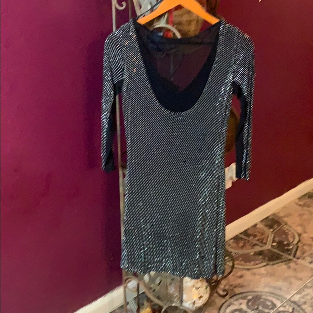 Black silver studded dress